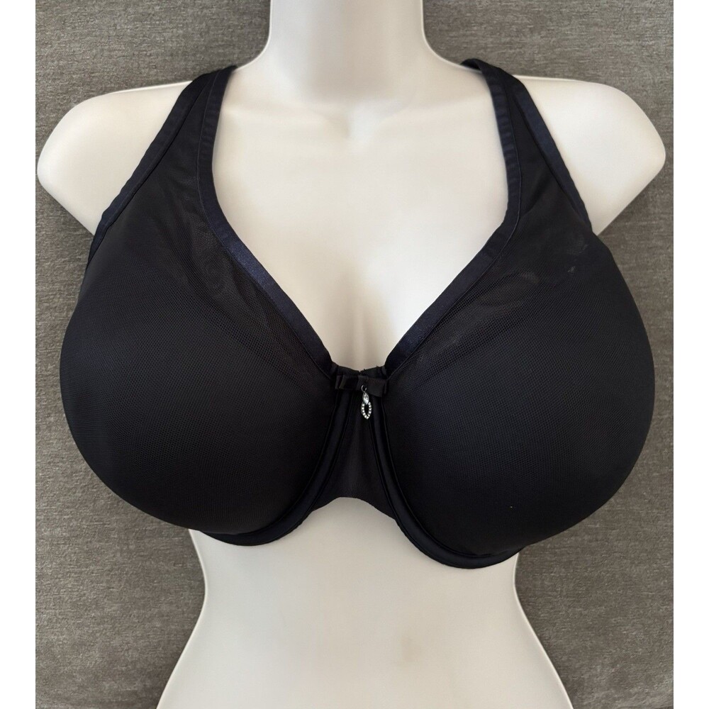 Curvy Couture Style 1310 Sheer Mesh Plunge T-Shirt Bra 42DD